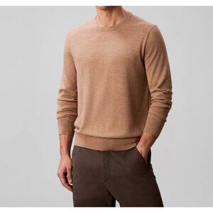 Calvin Klein Mens Extra Fine Merino Wool Blend Sweater Tigers Eye Size 2XL NWT
